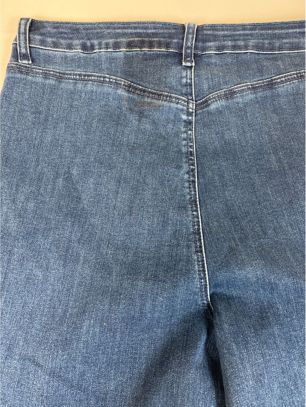 Guillaume Women's Plus 1X Blue Wide Leg Denim Jeans Stretch Mid Rise Pants - Picture 7 of 10